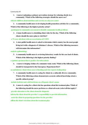 2019 2023 Ati Community Health Proctored Exam Study Guide Answer Key Latest Update Already A Graded thumbnail