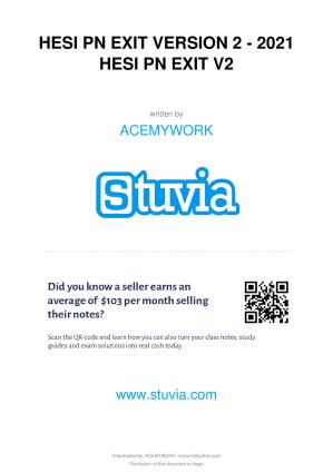 2021 Hesi Rn Exit Exam V1, V2, V3, V4, V5, V6, V7, V8, V9 And V10 Latest Questions And Answers All Correct Study Guide, Download To Score A thumbnail