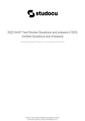 2023 Ahip Test Review Questions And Answers (100% Verified Questions And Answers) thumbnail