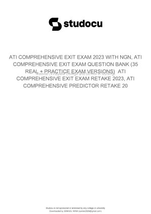 (ngn) Ati Comprehensive Exit Exam New 2023, Exams Of Nursing thumbnail