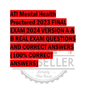 (ngn) Ati Mental Health Proctored Exam 2020 Version With 100% Correct Solutions Agrade thumbnail