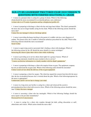 (ngn) Ati Mental Health Proctored Exam 2020 Version With 100% Correct Solutionsa+ Grade thumbnail