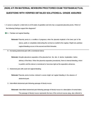 (ngn) Ati Rn Maternal Newborn Proctored Exam Testbankactual Questions With Verified Detailed Solutions A+ Grade Assured thumbnail
